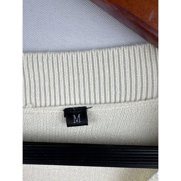 Striped Knit Sweater Crew Neck Medium Size - Picture 4 of 5